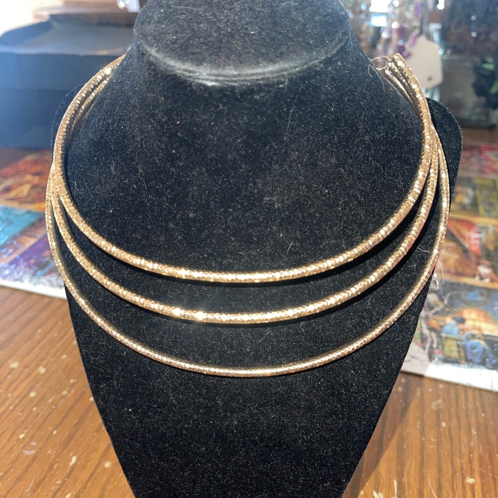 Gold tiered choker Necklace